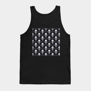 Black and white skull pattern Tank Top